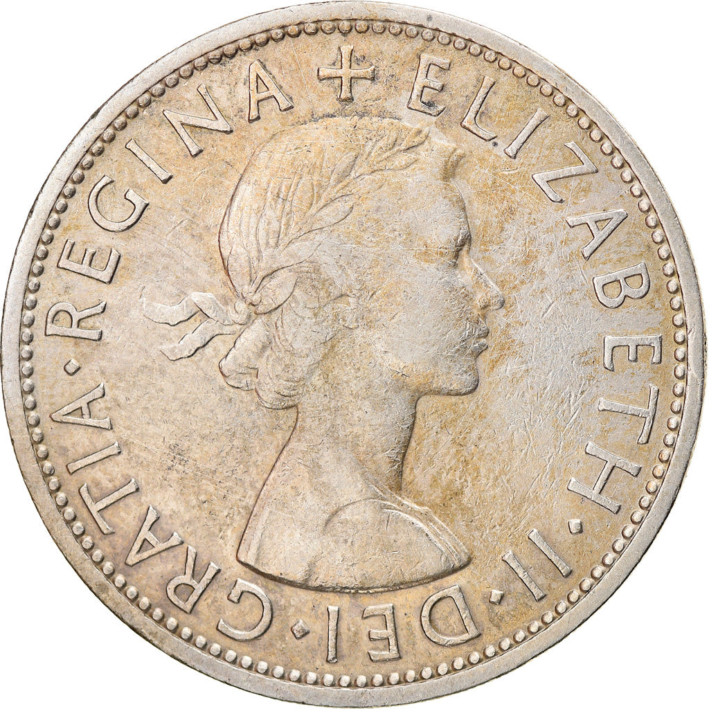 Coin, Great Britain, Elizabeth II, 1/2 Crown, 1960, EF(40-45), Copper-nickel