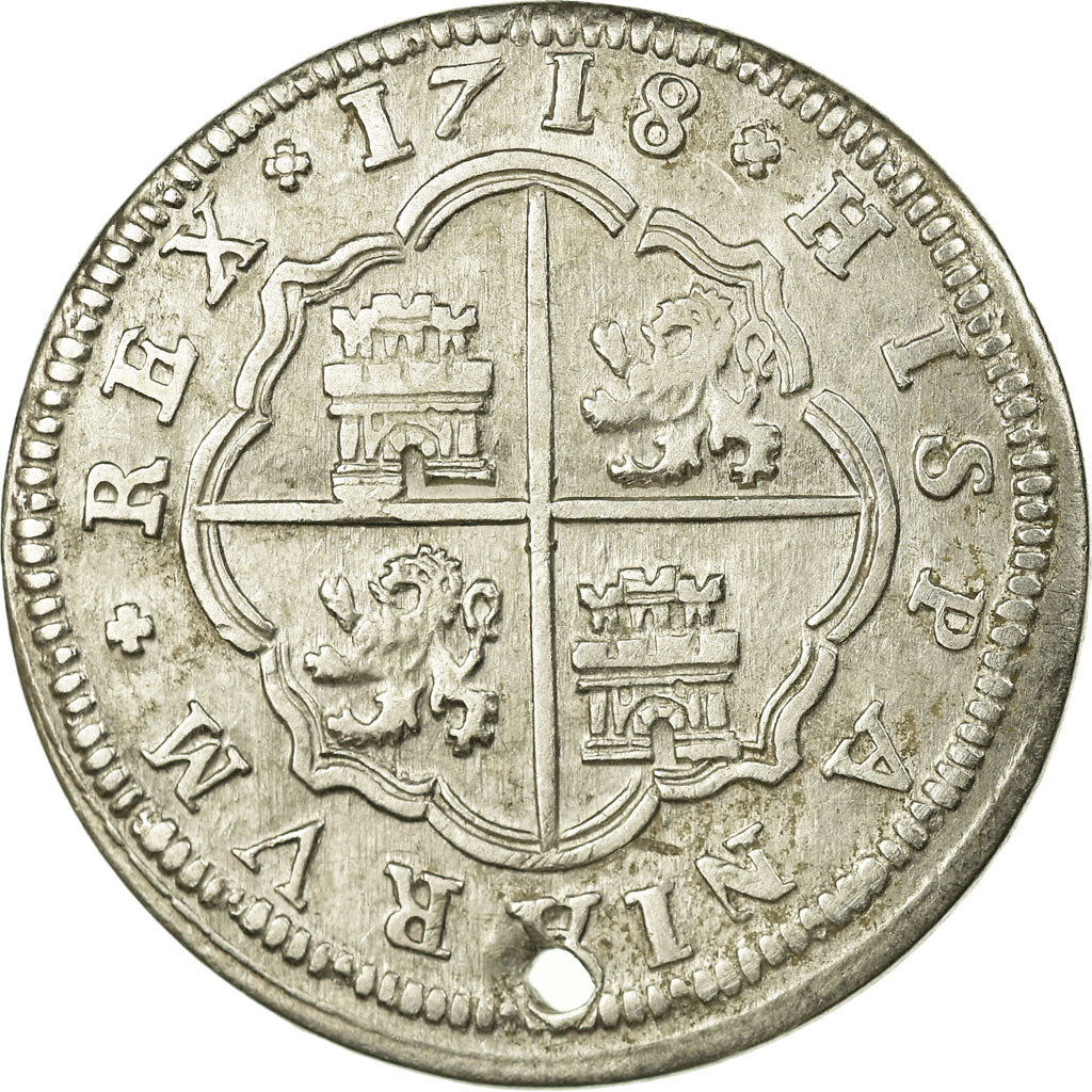 Monnaie, Espagne, Philip V, 2 Reales, 1718, Segovia, TTB+, Argent, KM:297