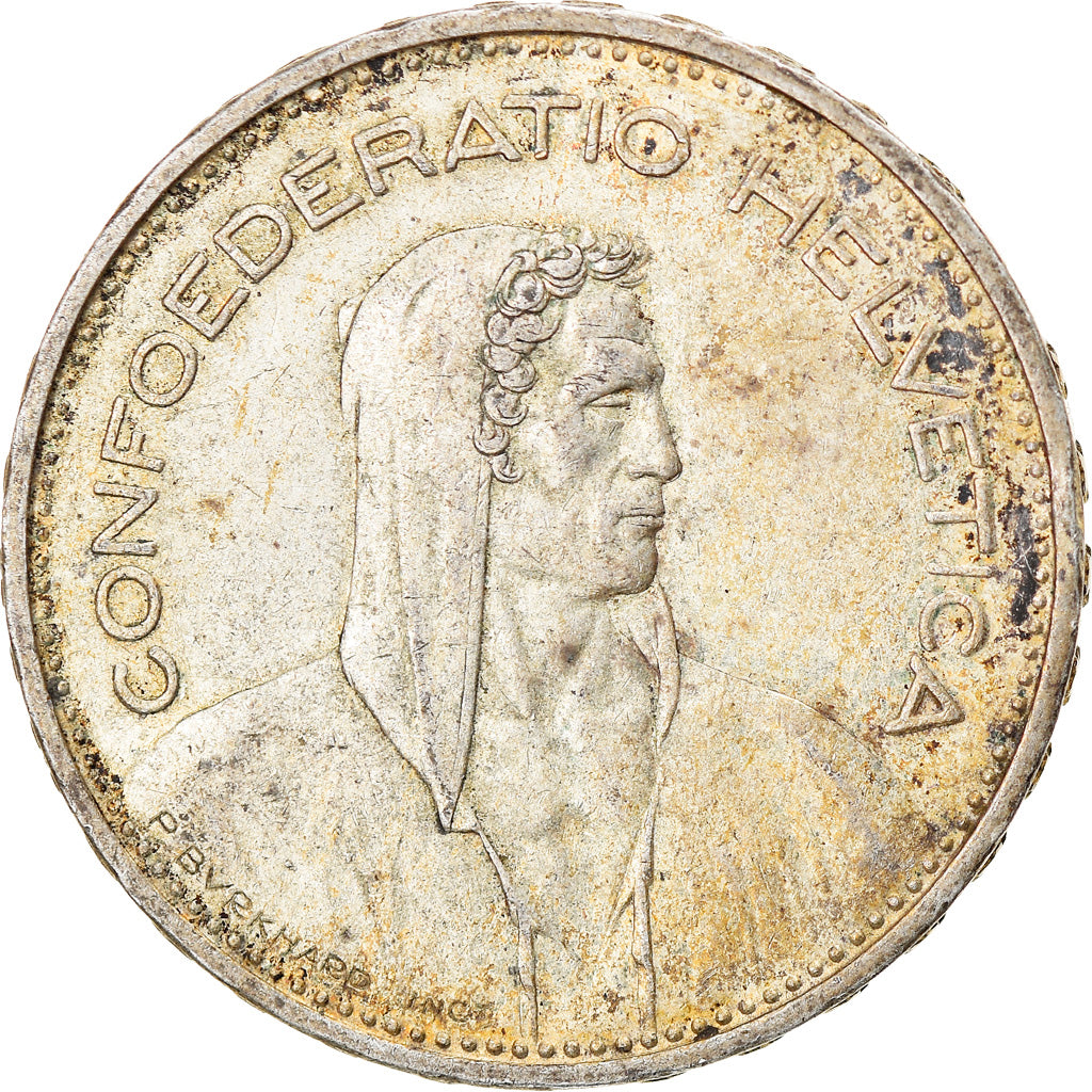 Coin, Switzerland, 5 Francs, 1935, Bern, AU(55-58), Silver, KM:40