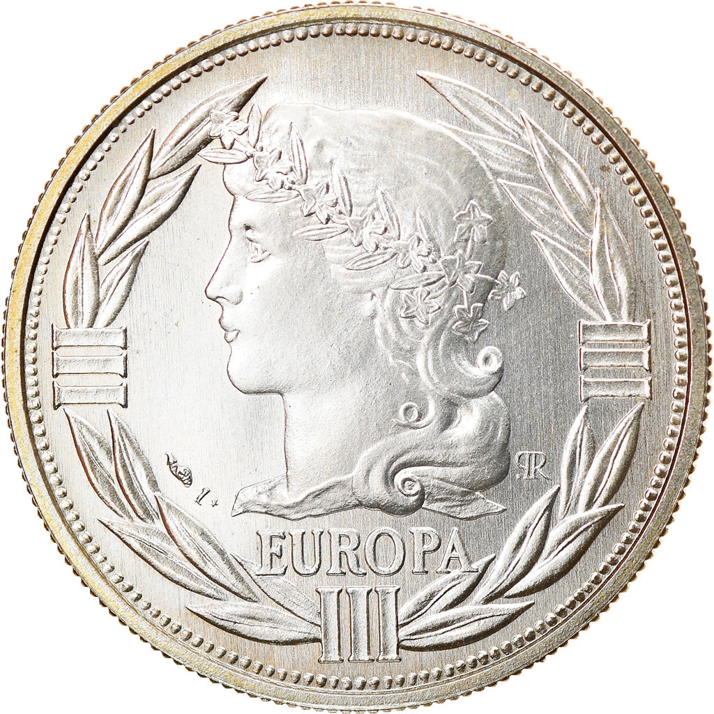 France, Medal, European coinage test, 1 ecu, History, 1987, MS(65-70), Silver