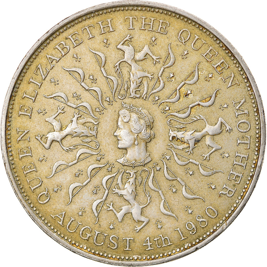 Monnaie, Grande-Bretagne, Elizabeth II, 80th Birthday of Queen Mother, 25 New