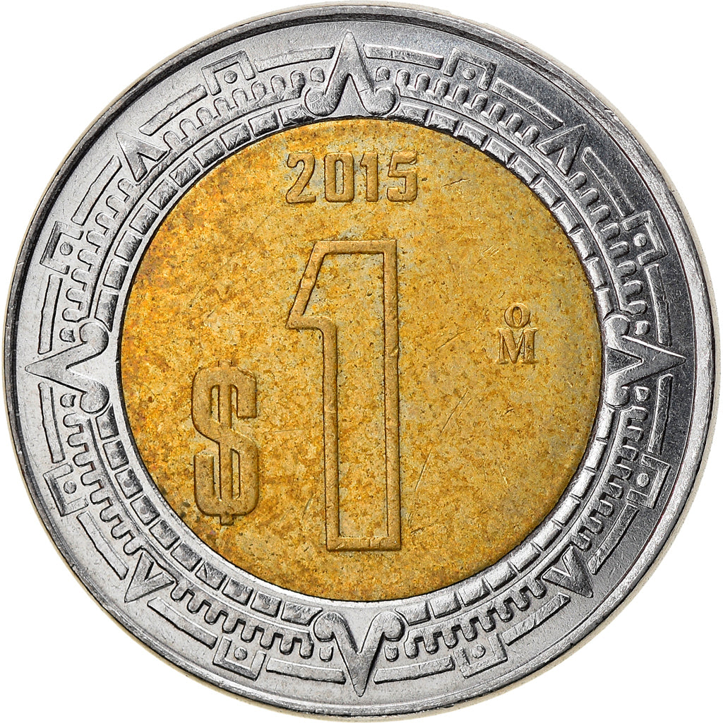 Moneda, México, 1 Peso, 2015, EBC, Bimetálico
