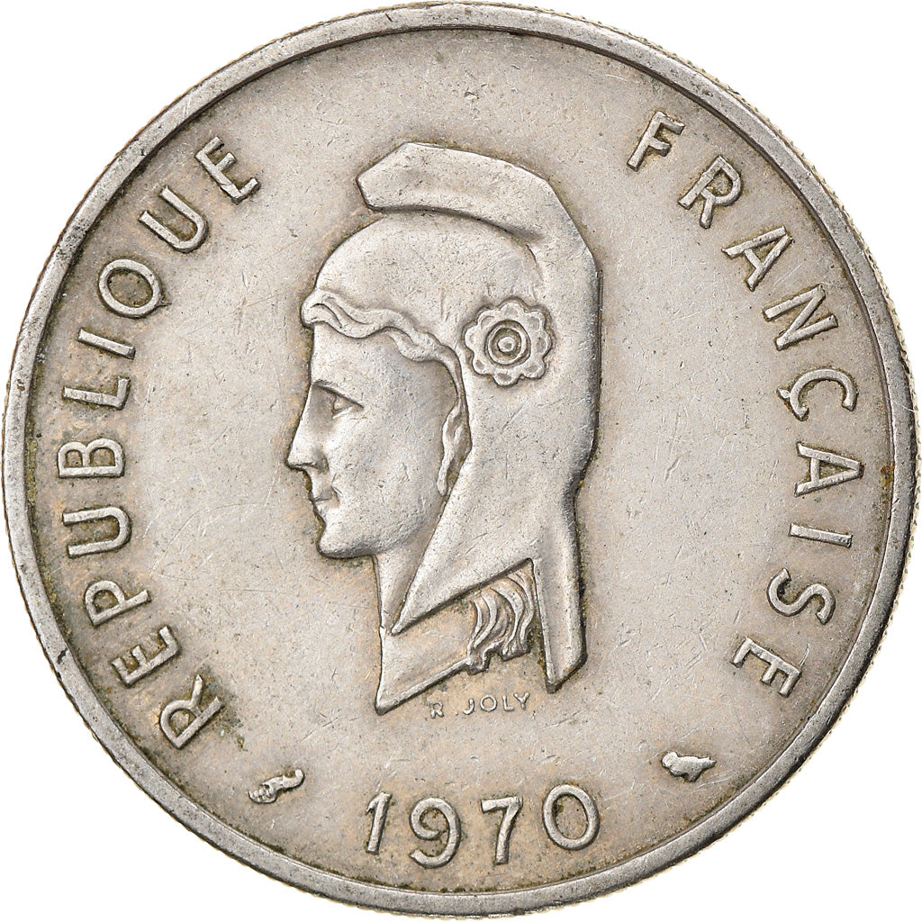 Moneta, AFARS E ISSAS FRANCESI, 50 Francs, 1970, Paris, BB, Rame-nichel, KM:18