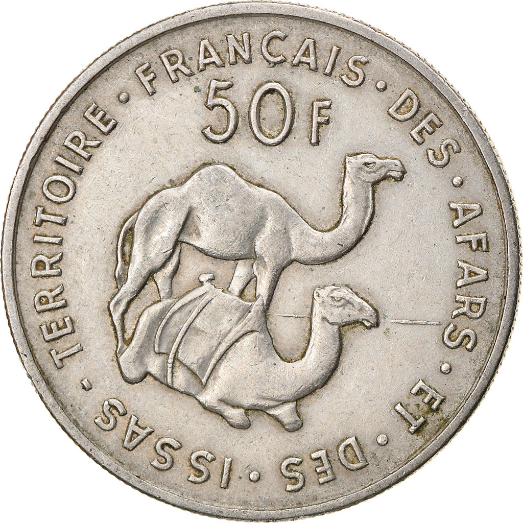 Moneta, AFARS E ISSAS FRANCESI, 50 Francs, 1970, Paris, BB, Rame-nichel, KM:18