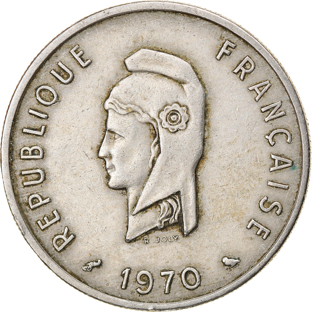 Coin, FRENCH AFARS & ISSAS, 50 Francs, 1970, Paris, VF(30-35), Copper-nickel