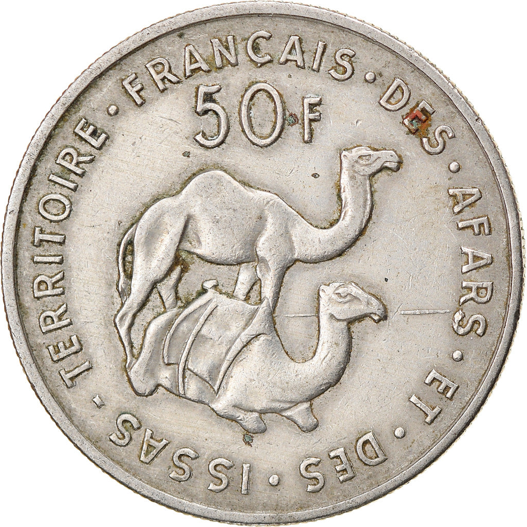 Coin, FRENCH AFARS & ISSAS, 50 Francs, 1970, Paris, VF(30-35), Copper-nickel