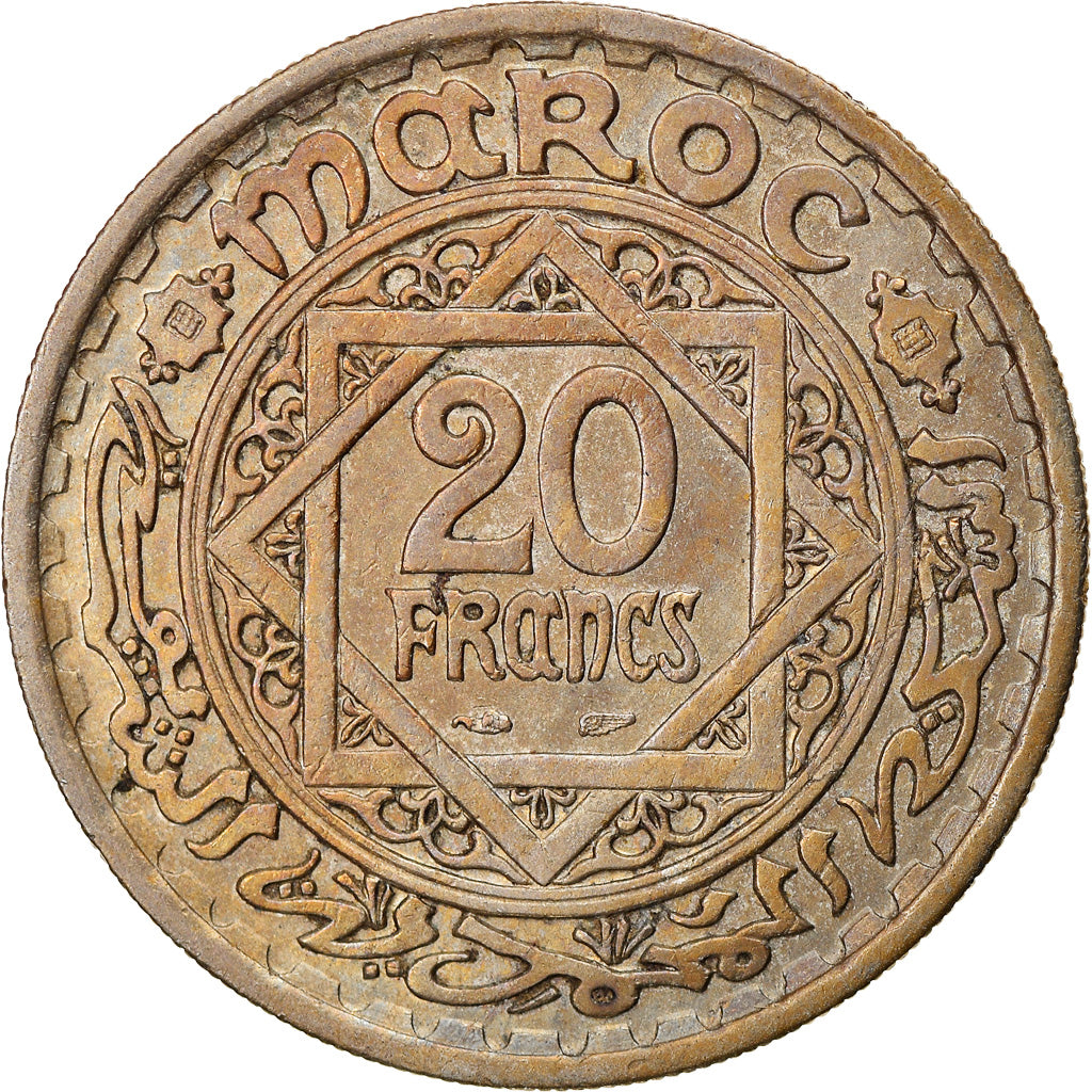 Coin, Morocco, Mohammed V, 20 Francs, AH 1366/1946, Paris, AU(50-53)