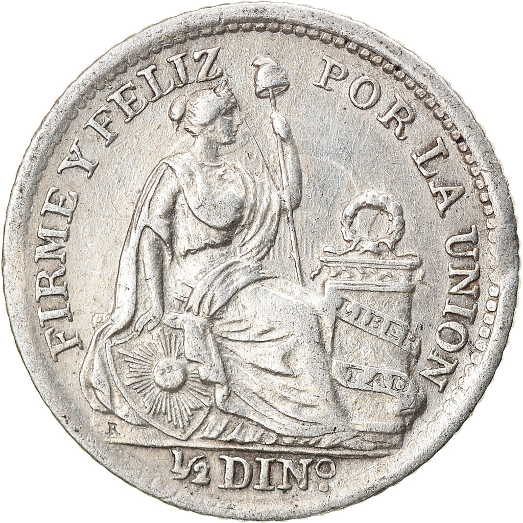 Coin, Peru, 1/2 Dinero, 1911, Lima, AU(55-58), Silver, KM:206.2