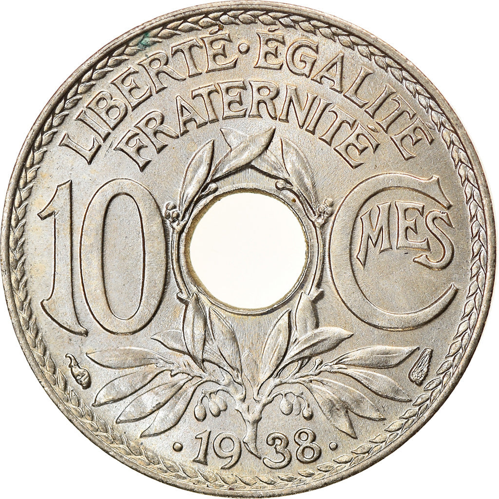 Moneta, Francia, Lindauer, 10 Centimes, 1938, FDC, Nichel-bronzo, KM:889.1