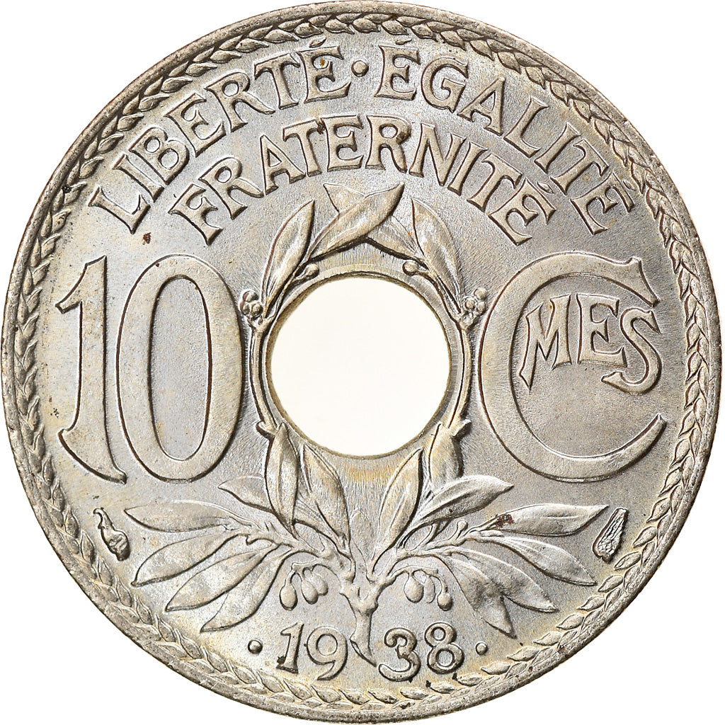 Moneta, Francia, Lindauer, 10 Centimes, 1938, FDC, Nichel-bronzo, KM:889.1