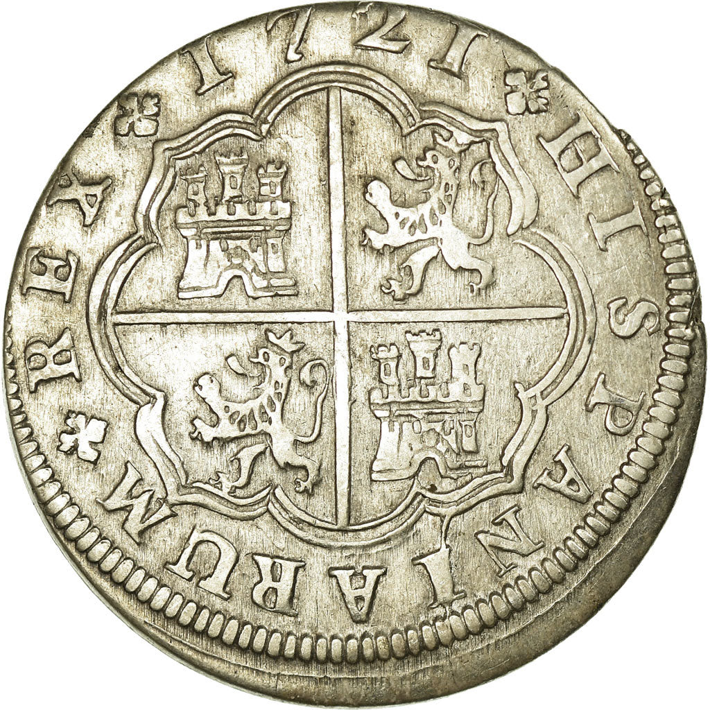 Coin, Spain, Philip V, 2 Reales, 1721, Madrid, AU(50-53), Silver, KM:296