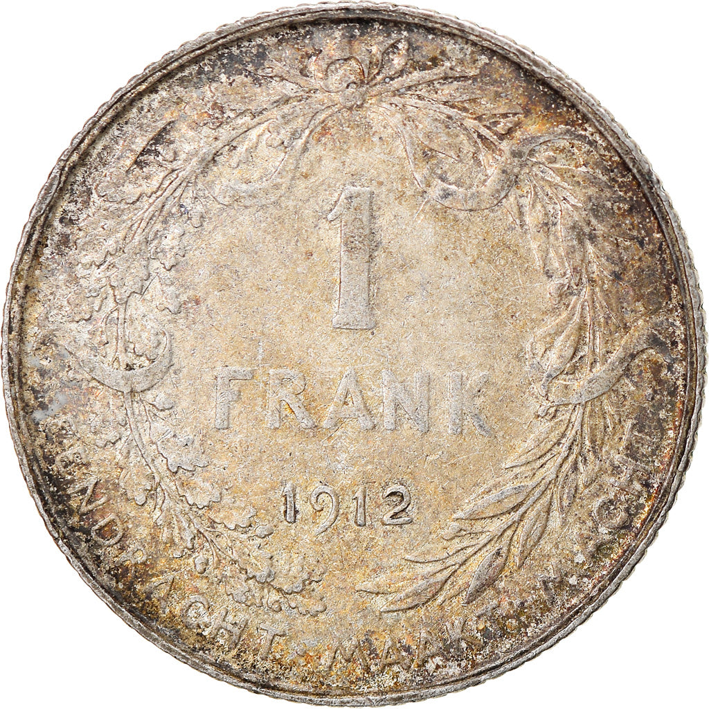 Moeda, Bélgica, Franc, 1912, EF(40-45), Prata, KM:72