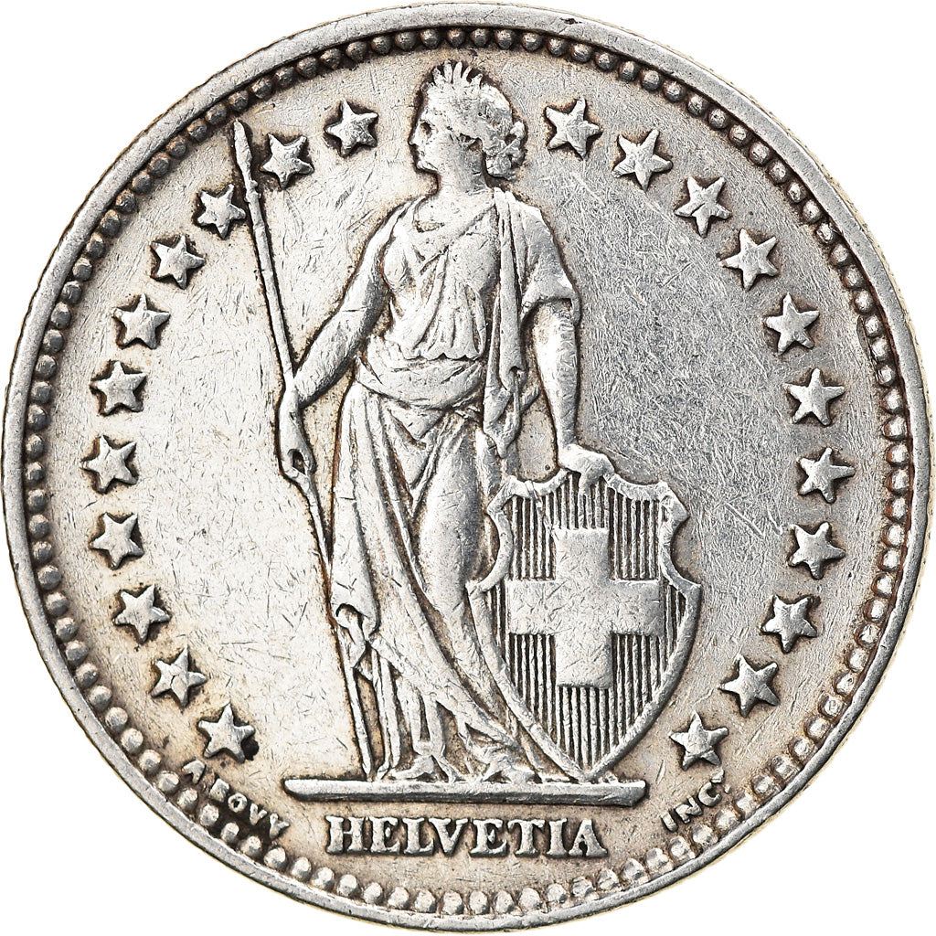 Coin, Switzerland, 2 Francs, 1939, Bern, VF(30-35), Silver, KM:21