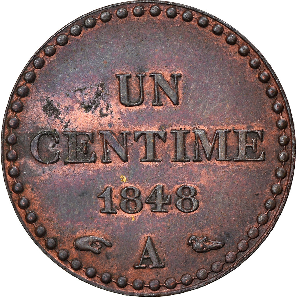 Moneda, Francia, Dupré, Centime, 1848, Paris, EBC, Bronce, KM:754, Gadoury:84
