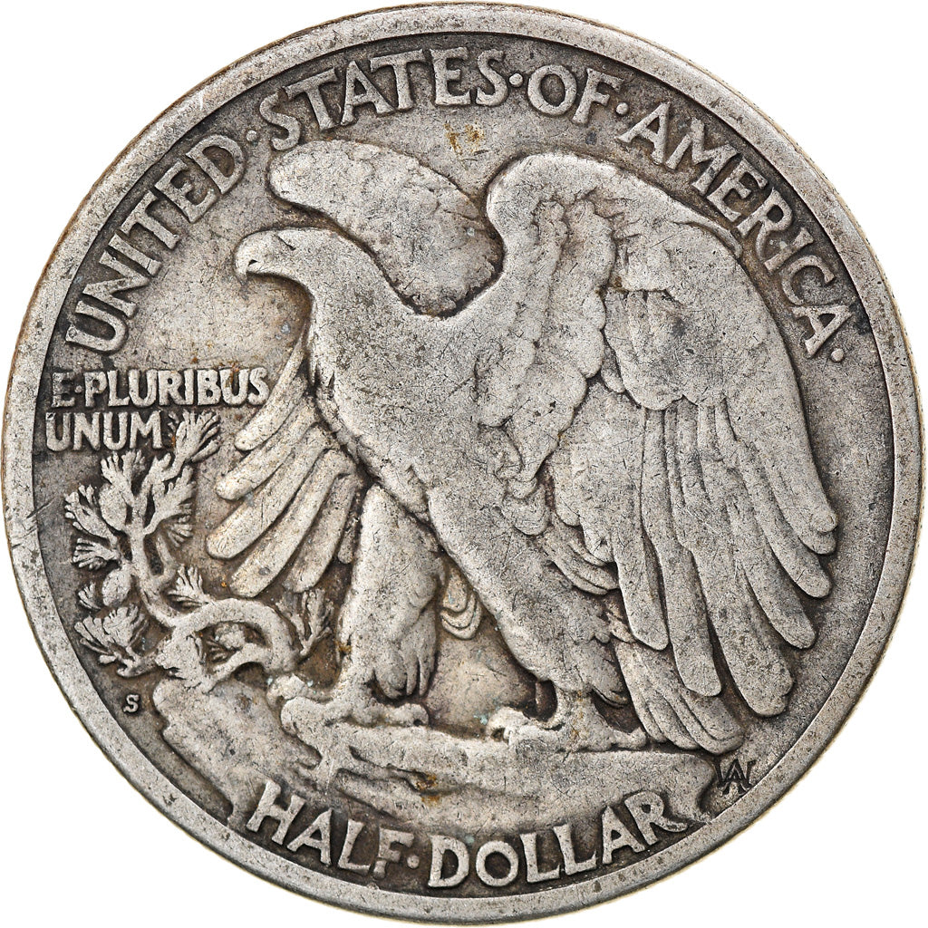 Coin, United States, Walking Liberty Half Dollar, Half Dollar, 1918, U.S. Mint