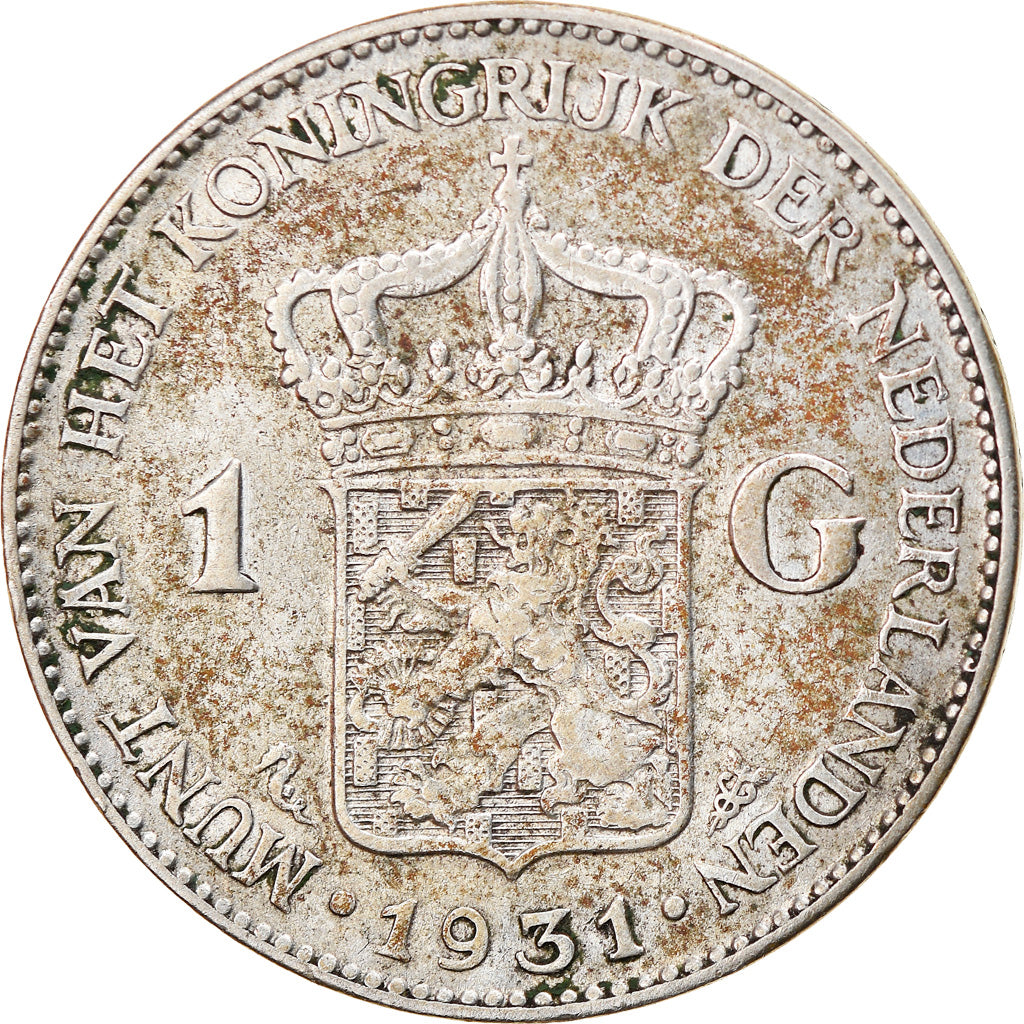 Coin, Netherlands, Wilhelmina I, Gulden, 1931, VF(30-35), Silver, KM:161.1