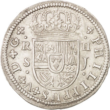 SPAIN, 2 Reales, 1721, Seville, KM #307, AU(50-53), Silver, 5.46