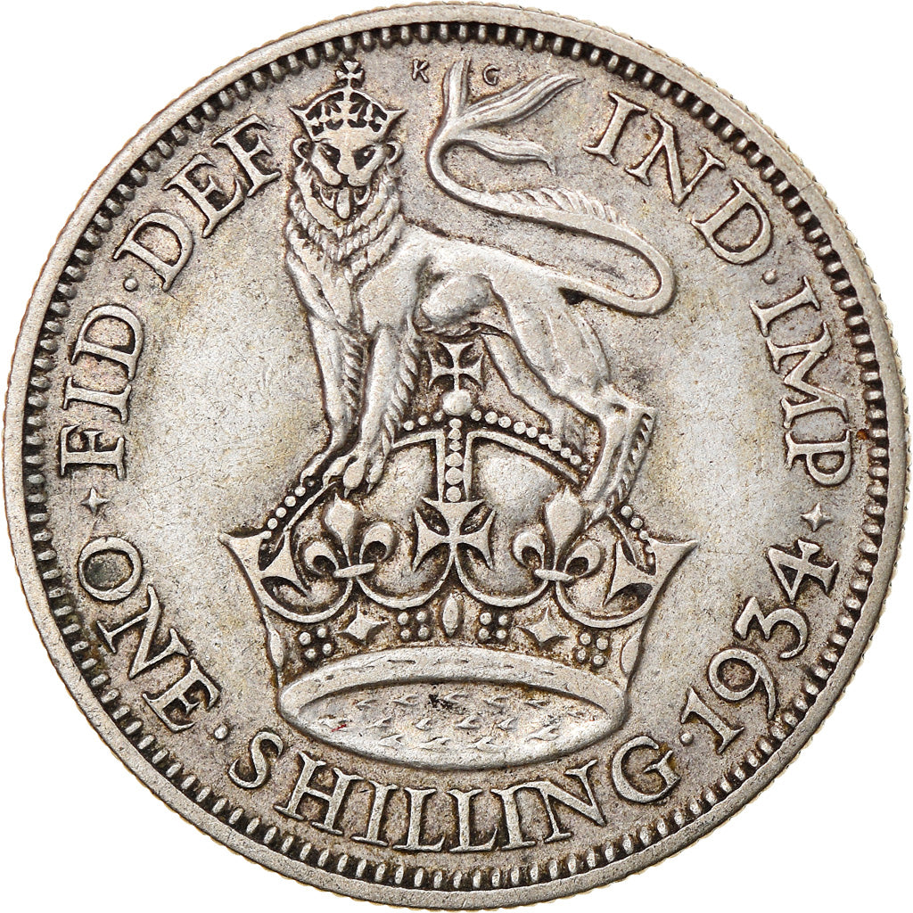 Coin, Great Britain, George V, Shilling, 1934, VF(30-35), Silver, KM:833
