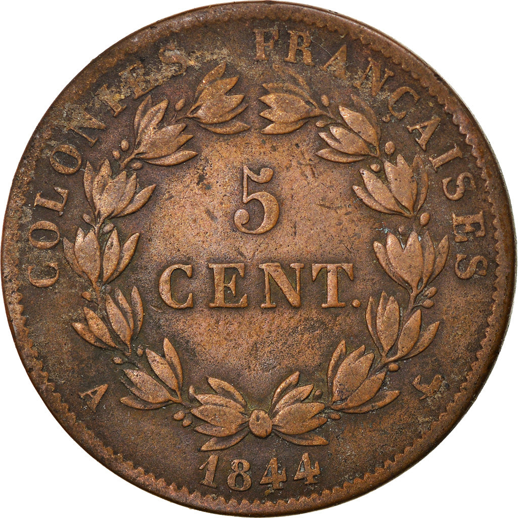 Coin, FRENCH COLONIES, Louis - Philippe, 5 Centimes, 1844, Paris, VF(30-35)