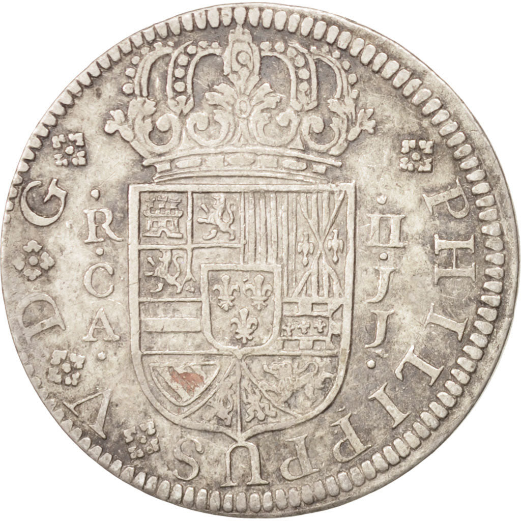 Moneda, España, Philip V, 2 Reales, 1722, Cuenca, MBC+, Plata, KM:308