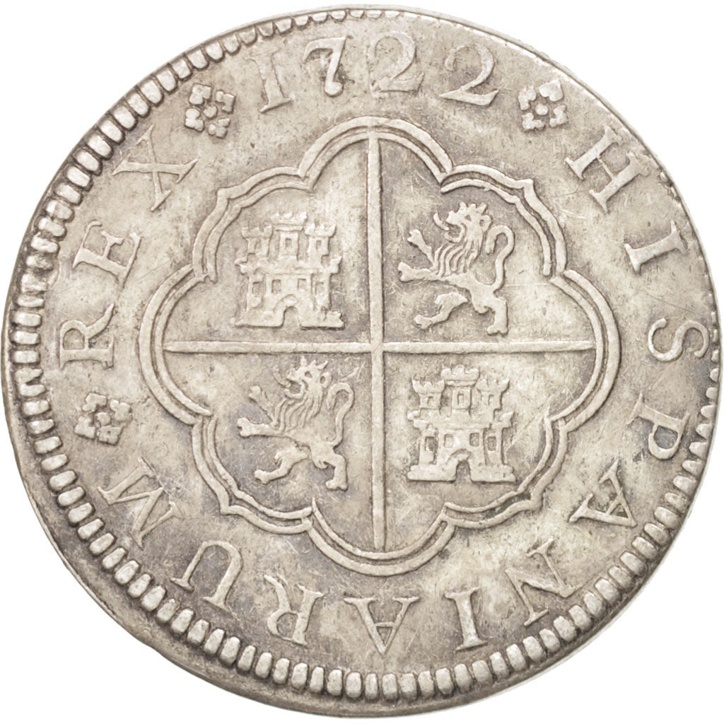 Moneda, España, Philip V, 2 Reales, 1722, Cuenca, MBC+, Plata, KM:308
