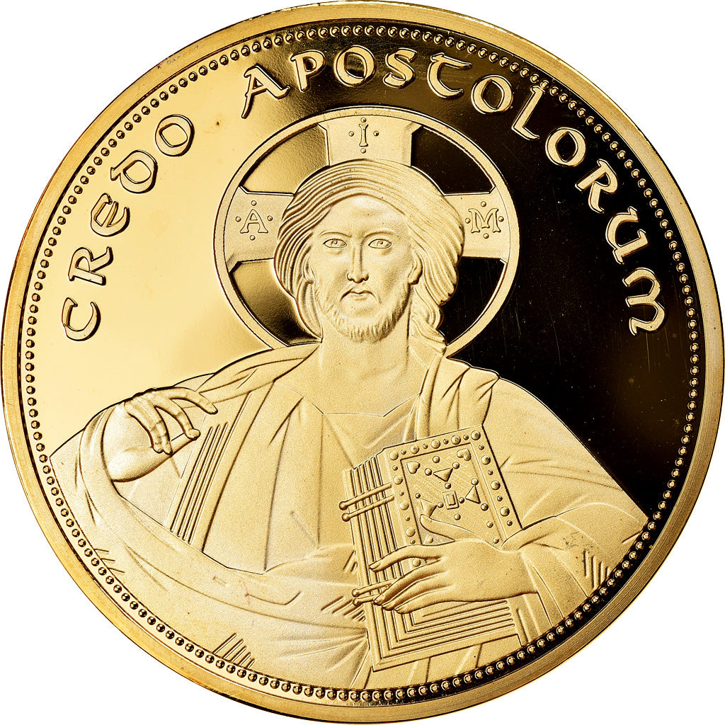 France, Medal, Les 12 Apôtres - Jude Thaddée, MS(65-70), Copper Gilt