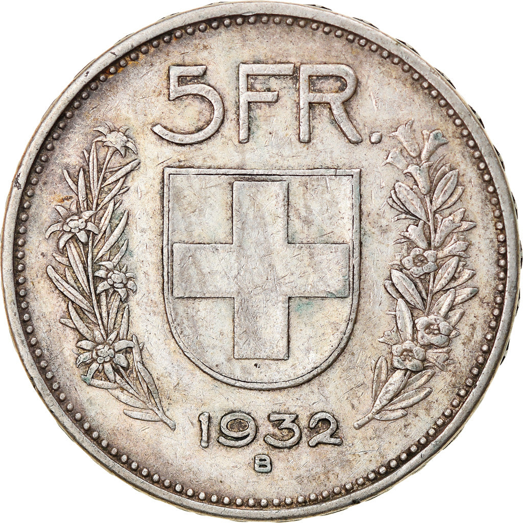 Coin, Switzerland, 5 Francs, 1932, Bern, VF(30-35), Silver, KM:40