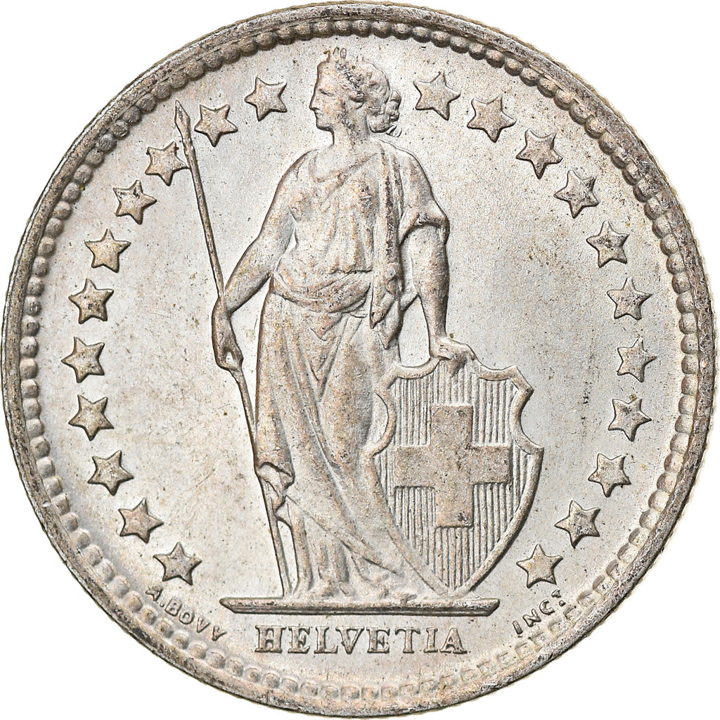 Coin, Switzerland, 1/2 Franc, 1958, Bern, MS(63), Silver, KM:23