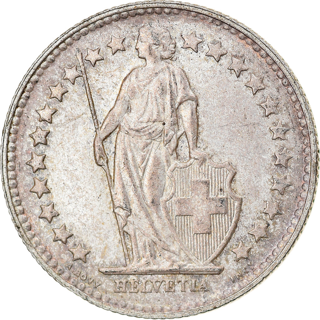 Coin, Switzerland, 1/2 Franc, 1953, Bern, AU(55-58), Silver, KM:23