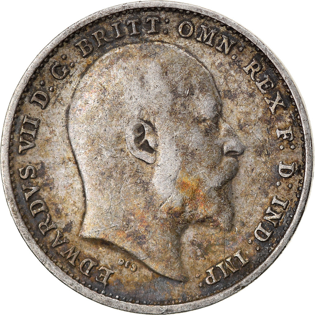 Coin, Great Britain, Edward VII, 3 Pence, 1903, VF(30-35), Silver, KM:797.1