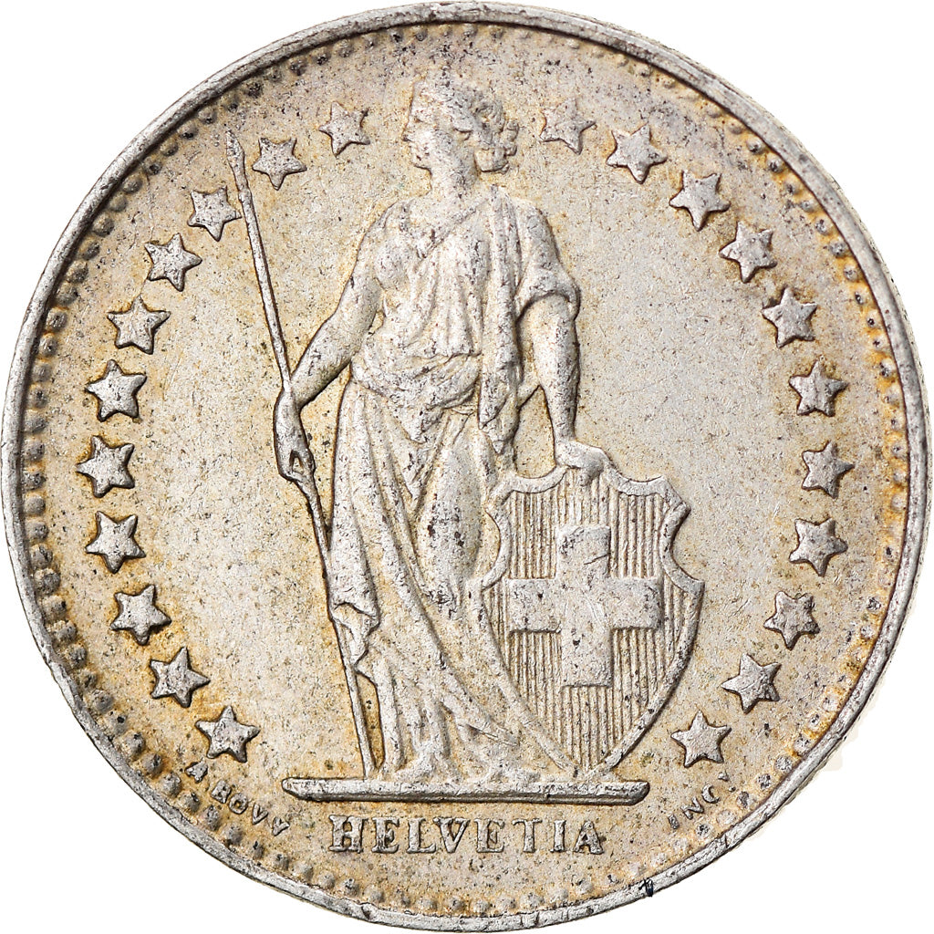 Coin, Switzerland, 1/2 Franc, 1944, Bern, EF(40-45), Silver, KM:23
