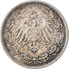 Munten, DUITSLAND - KEIZERRIJK, 1/2 Mark, 1917, Berlin, ZF, Zilver, KM:17