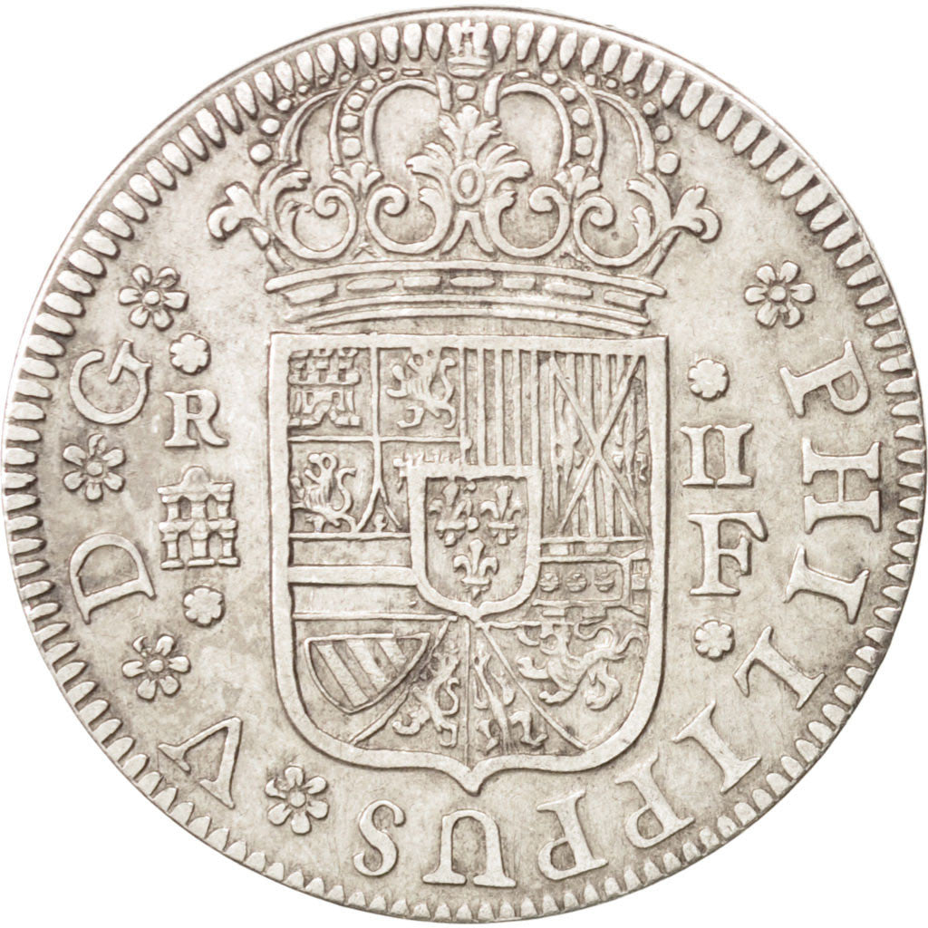 SPAIN, 2 Reales, 1723, Segovia, KM #297, AU(50-53), Silver, 5.82