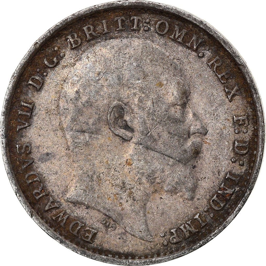 Coin, Great Britain, Edward VII, 3 Pence, 1905, VF(30-35), Silver, KM:797.2