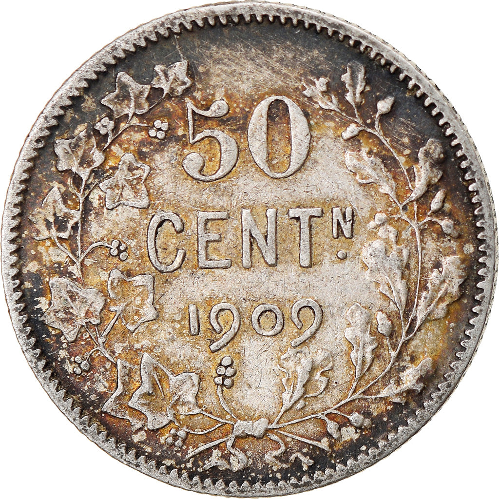 Coin, Belgium, 50 Centimes, 1909, EF(40-45), Silver, KM:60.1