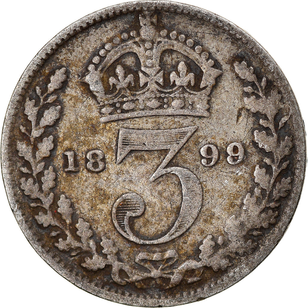Coin, Great Britain, Victoria, 3 Pence, 1899, VF(20-25), Silver, KM:777