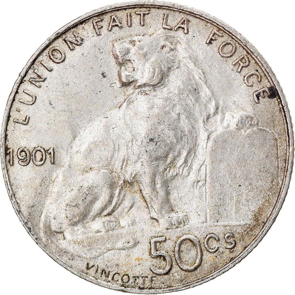 Münze, Belgien, 50 Centimes, 1901, SS, Silber, KM:50