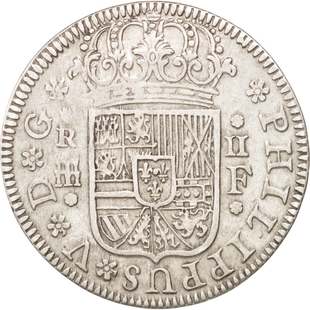 SPAIN, 2 Reales, 1723, Segovia, KM #297, AU(50-53), Silver, 5.51