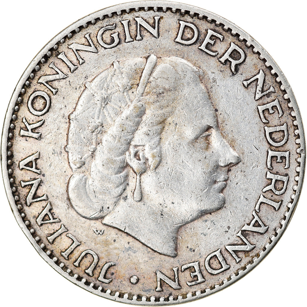 Coin, Netherlands, Juliana, Gulden, 1955, EF(40-45), Silver, KM:184