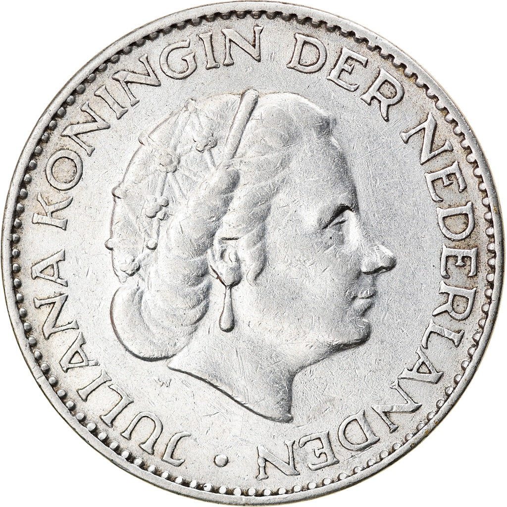 Münze, Niederlande, Juliana, Gulden, 1955, SS, Silber, KM:184