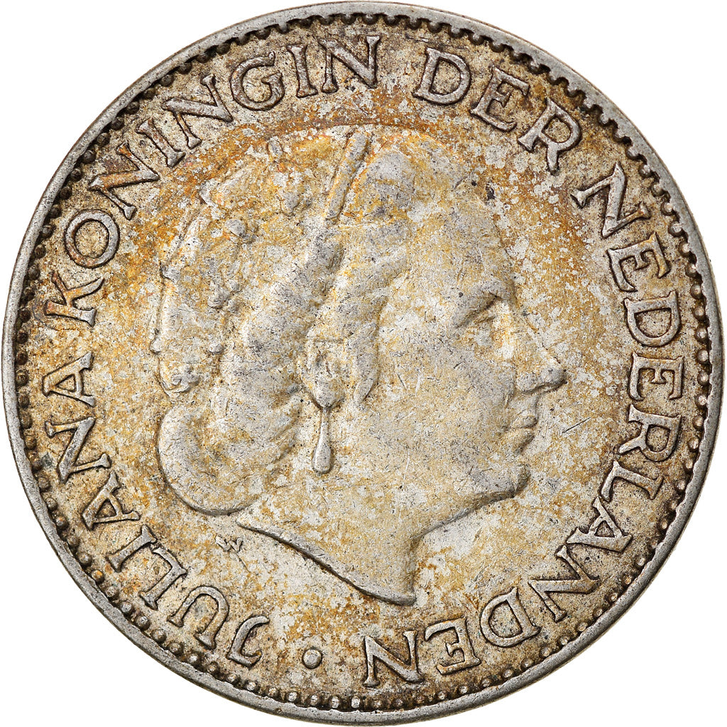 Coin, Netherlands, Juliana, Gulden, 1956, EF(40-45), Silver, KM:184