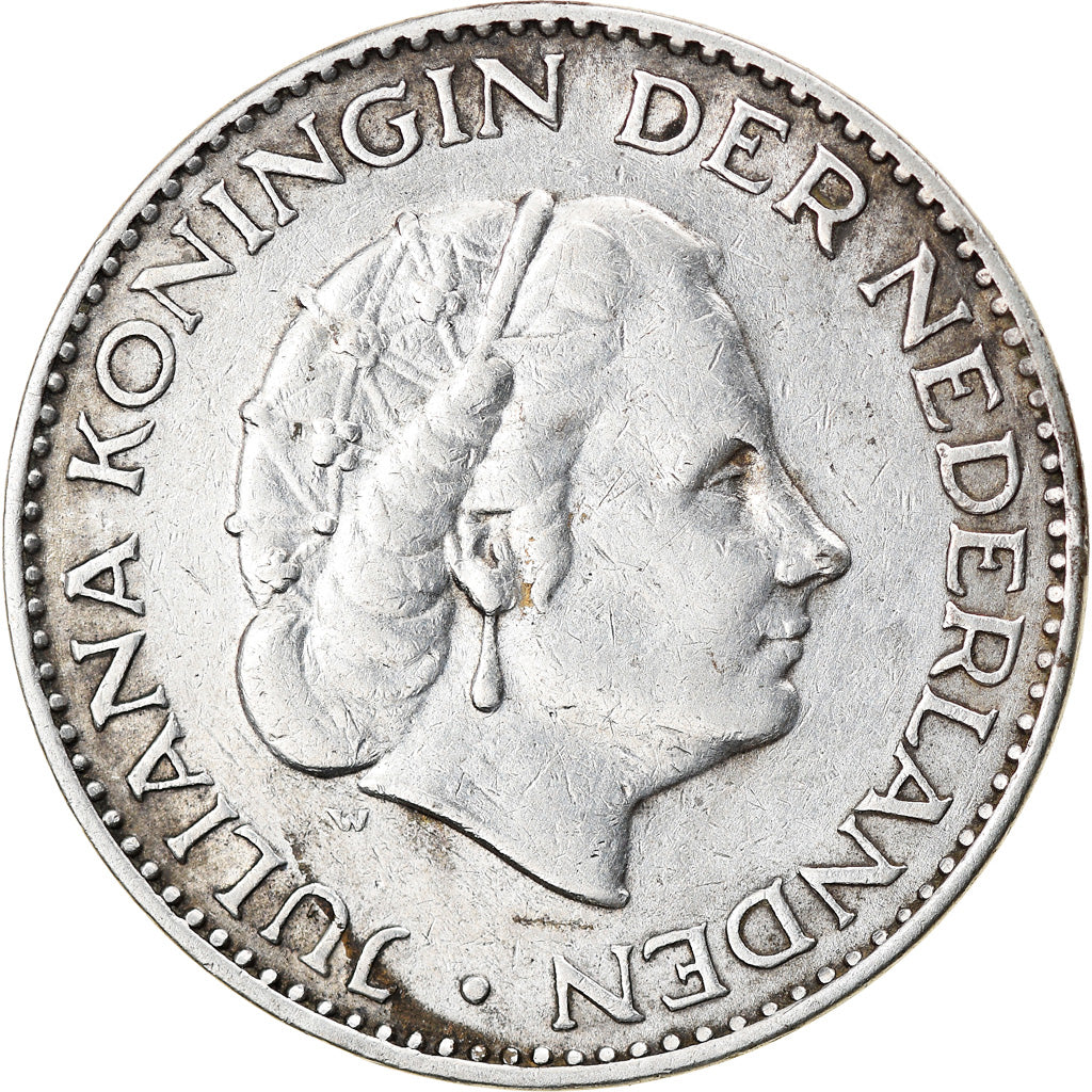 Coin, Netherlands, Juliana, Gulden, 1957, VF(30-35), Silver, KM:184