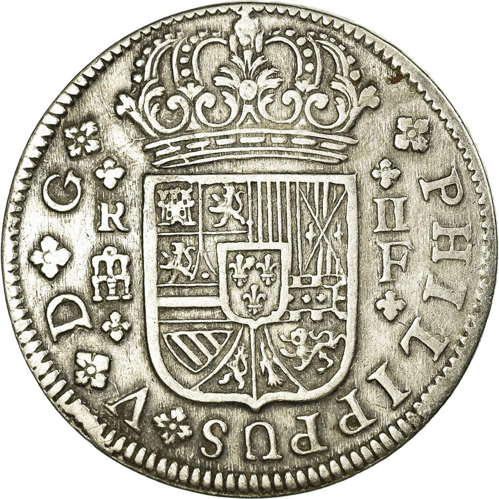 Coin, Spain, Philip V, 2 Reales, 1723, Segovia, AU(50-53), Silver, KM:297