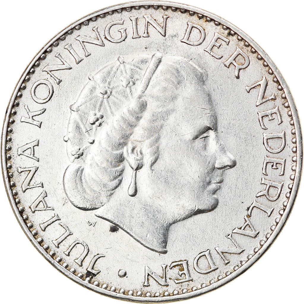 Coin, Netherlands, Juliana, Gulden, 1964, EF(40-45), Silver, KM:184