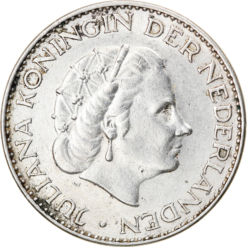 Coin, Netherlands, Juliana, Gulden, 1965, EF(40-45), Silver, KM:184