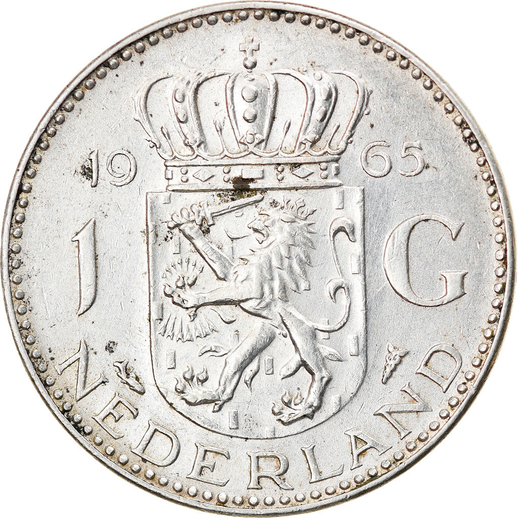 Coin, Netherlands, Juliana, Gulden, 1965, EF(40-45), Silver, KM:184
