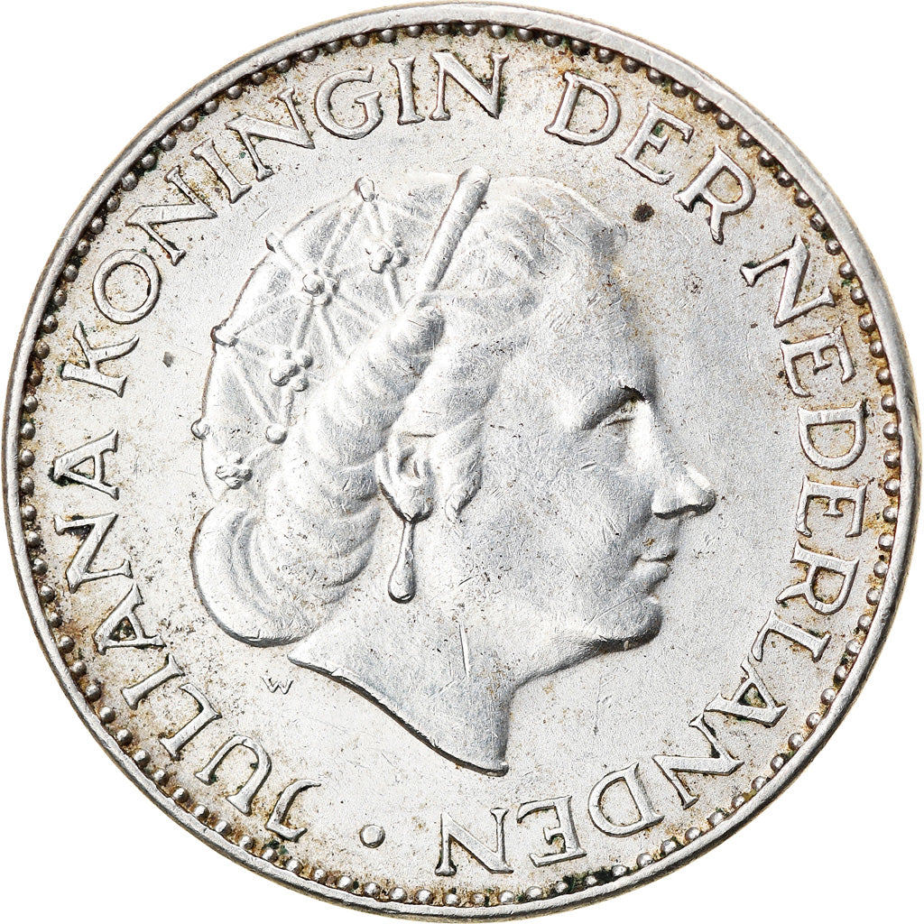 Coin, Netherlands, Juliana, Gulden, 1965, EF(40-45), Silver, KM:184