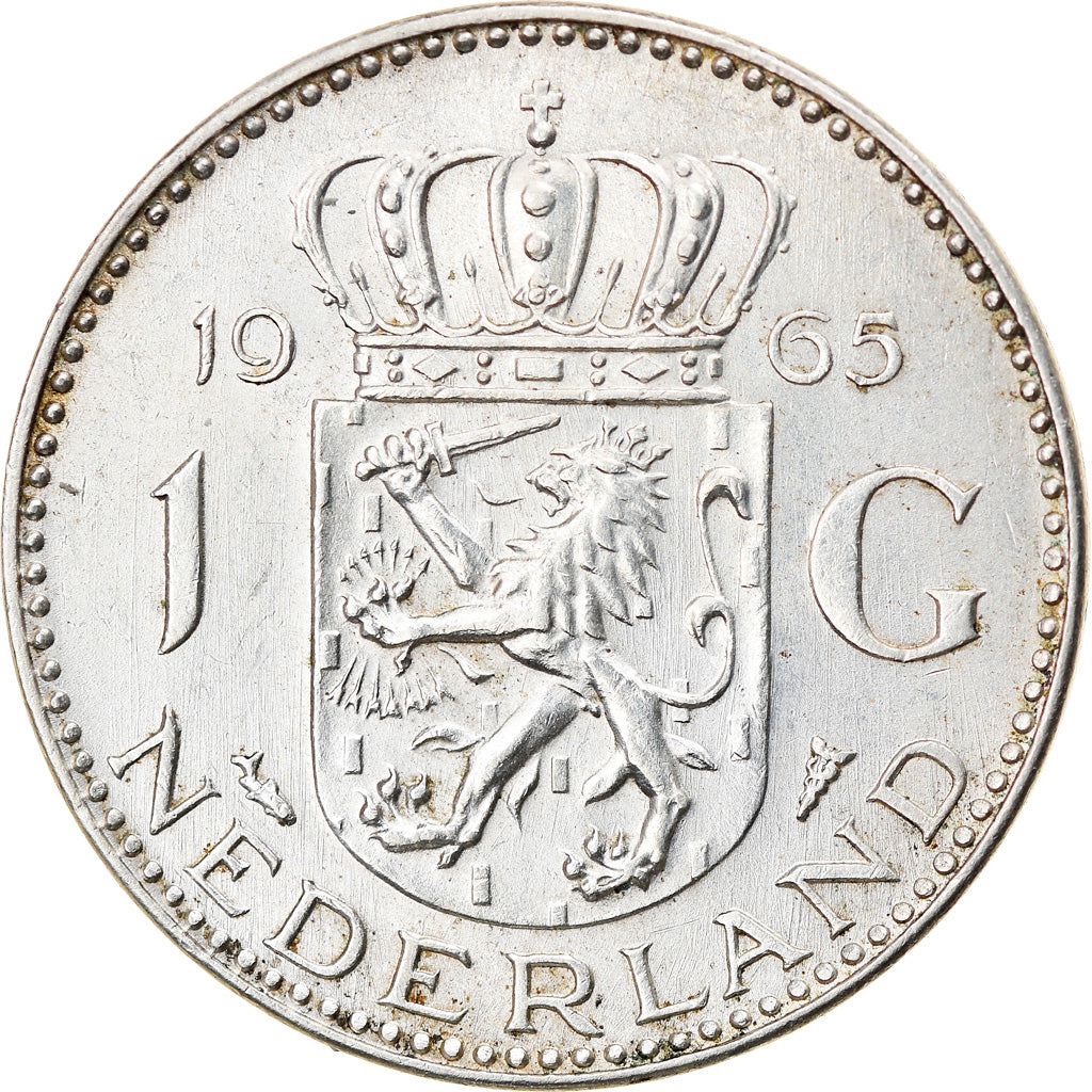 Coin, Netherlands, Juliana, Gulden, 1965, EF(40-45), Silver, KM:184