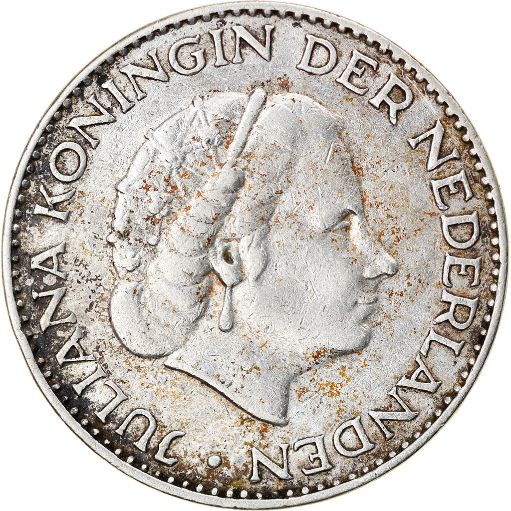Coin, Netherlands, Juliana, Gulden, 1956, VF(30-35), Silver, KM:184
