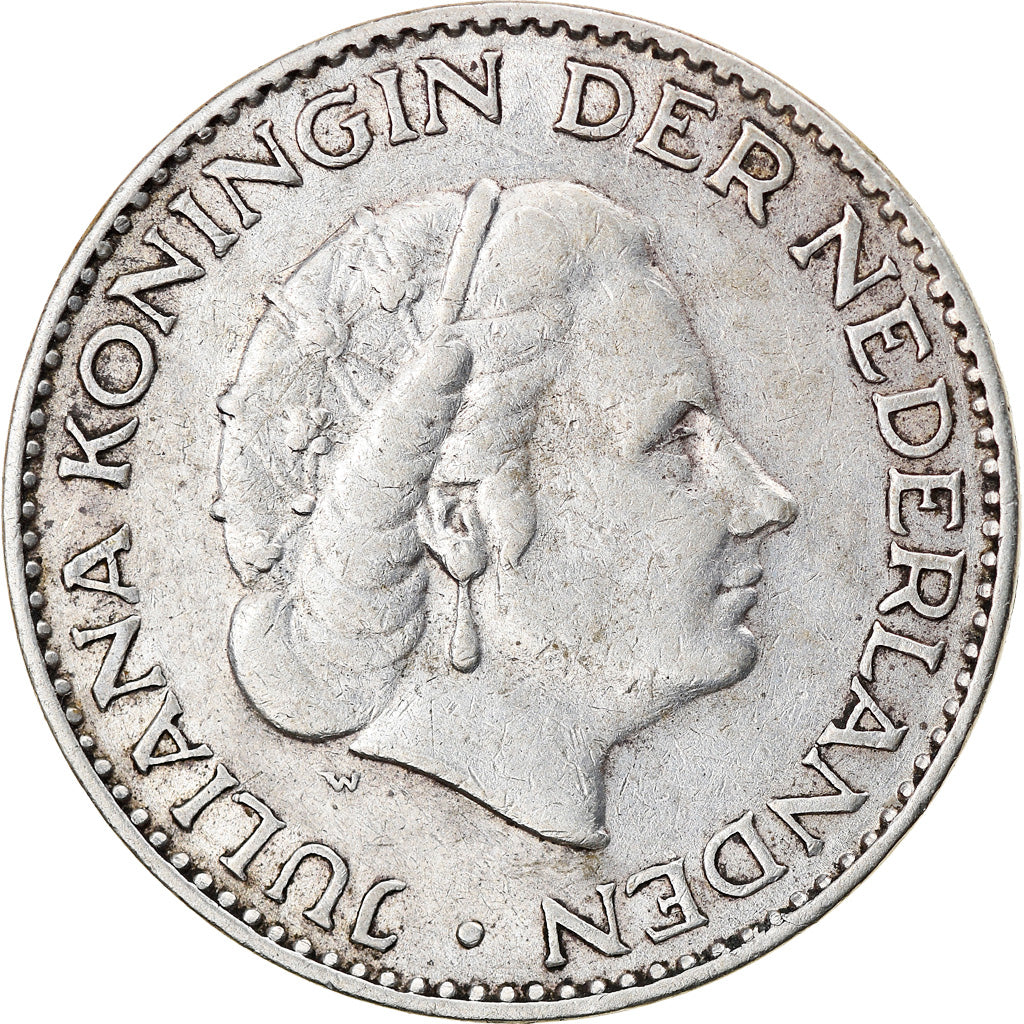 Münze, Niederlande, Juliana, Gulden, 1956, SS, Silber, KM:184